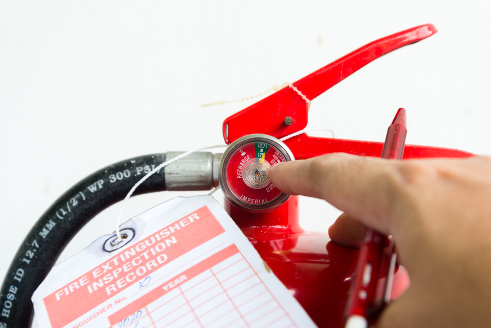 Fire,extinguisher,monthly,check,pressure,guage